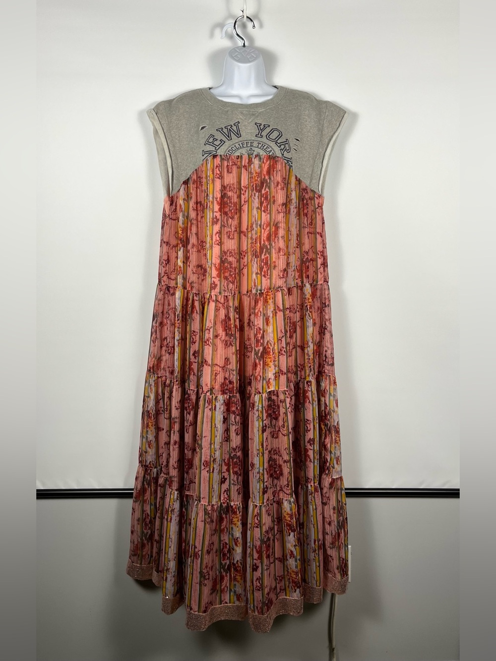 Free People Wallpaper Maxi Dress Pink with Floral Stripe Size Small - Picture 2 of 11